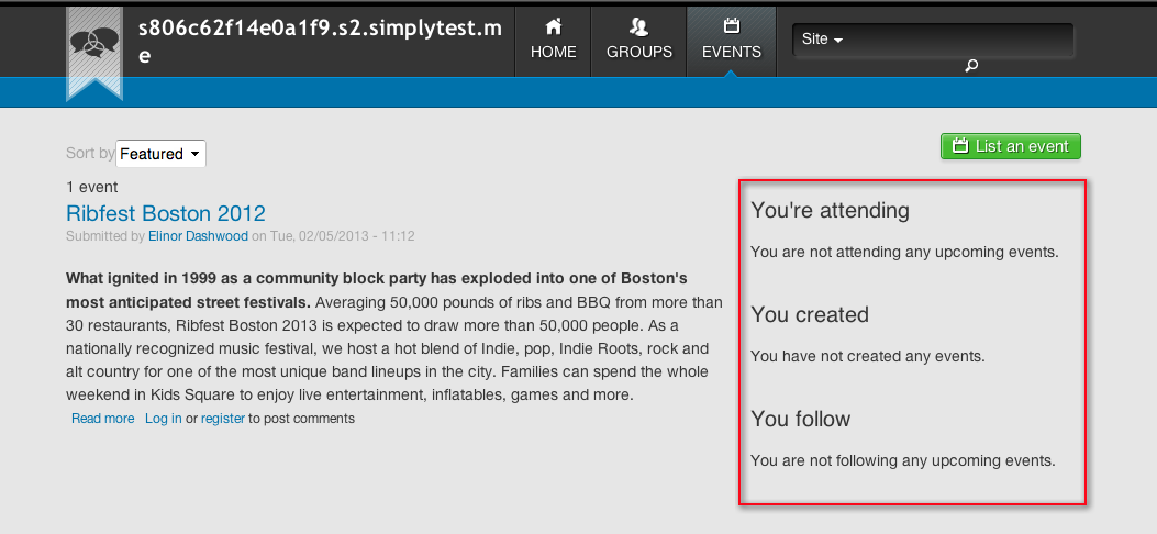 blocks events for not logged in users